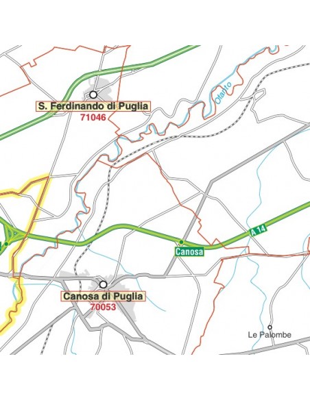 Carta stradale con CAP della provincia di Barletta jpg