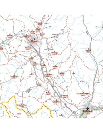 Carta stradale con CAP della provincia di...