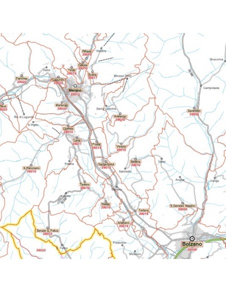 Carta stradale con CAP della provincia di Bolzano/Bozen jpg