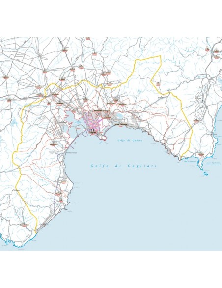 Carta stradale con CAP della provincia di Cagliari jpg