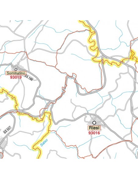 Carta stradale con CAP della provincia di Caltanissetta jpg