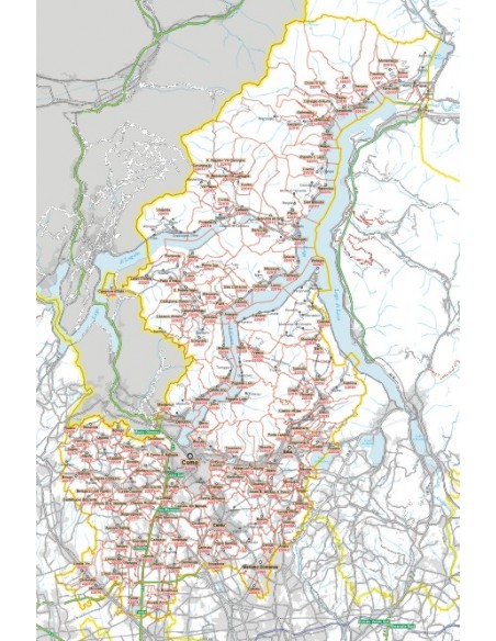Carta stradale con CAP della provincia di Como jpg