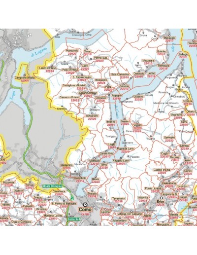 Carta stradale con CAP della provincia di Como jpg