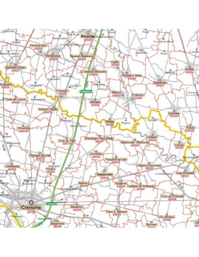 Carta stradale con CAP della provincia di...