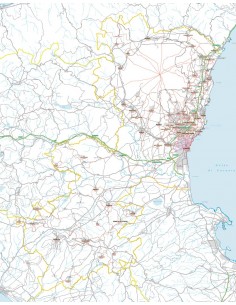 Carta stradale con CAP della provincia di Catania jpg