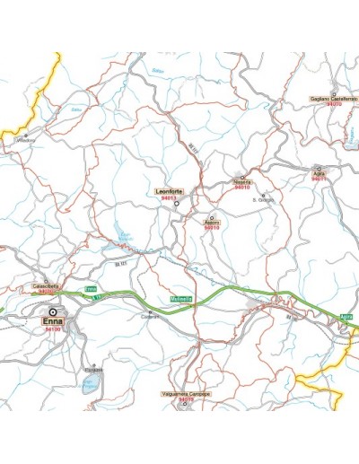 Carta stradale con CAP della provincia di Enna jpg