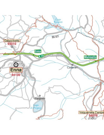 Carta stradale con CAP della provincia di Enna jpg