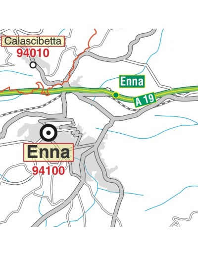 Carta stradale con CAP della provincia di Enna jpg
