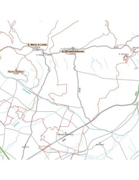 Carta stradale con CAP della provincia di Foggia jpg