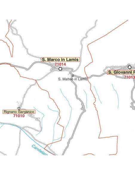 Carta stradale con CAP della provincia di Foggia jpg