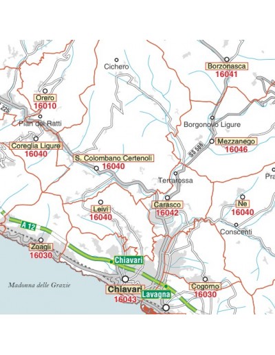Carta stradale con CAP della provincia di...