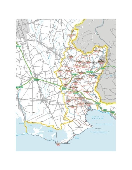 Carta stradale con CAP della provincia di Gorizia jpg