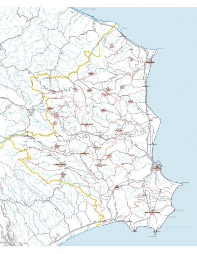 Carta stradale con CAP della provincia di Crotone jpg