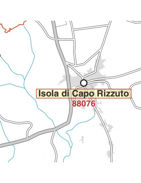 Carta stradale con CAP della provincia di Crotone jpg
