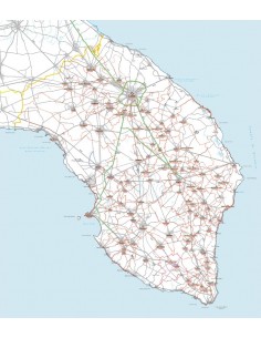 Carta stradale con CAP della provincia di Lecce jpg
