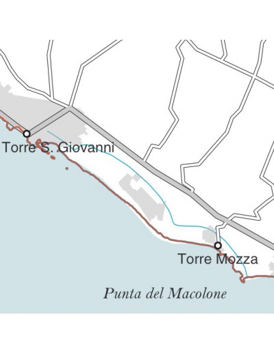 Carta stradale con CAP della provincia di Lecce...