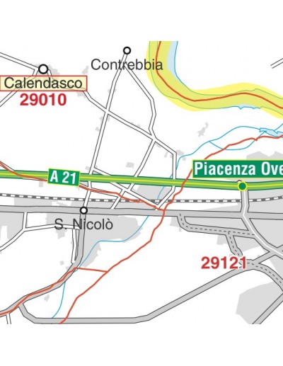 Carta stradale con CAP della provincia di Lodi jpg