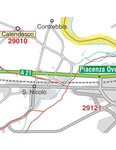 Carta stradale con CAP della provincia di Lodi jpg