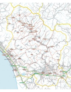 Carta stradale con CAP della provincia di Lucca jpg