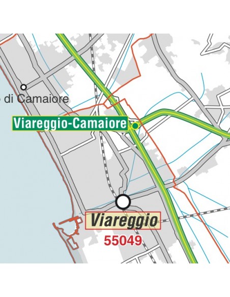 Carta stradale con CAP della provincia di Lucca jpg