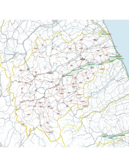 Carta stradale con CAP della provincia di Macerata jpg