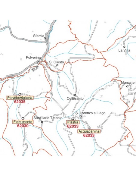 Carta stradale con CAP della provincia di Macerata jpg