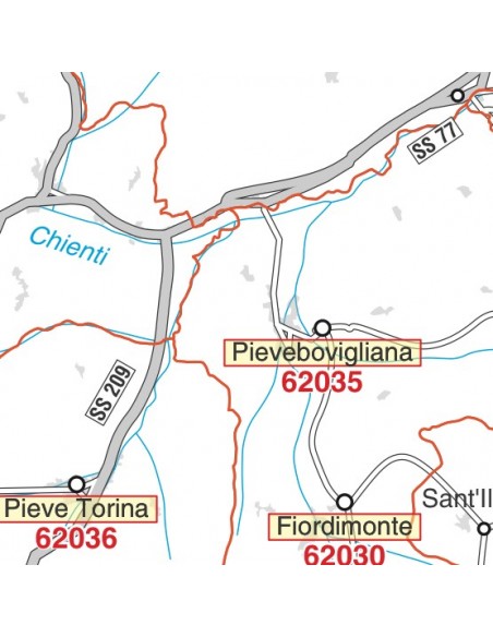 Carta stradale con CAP della provincia di Macerata jpg