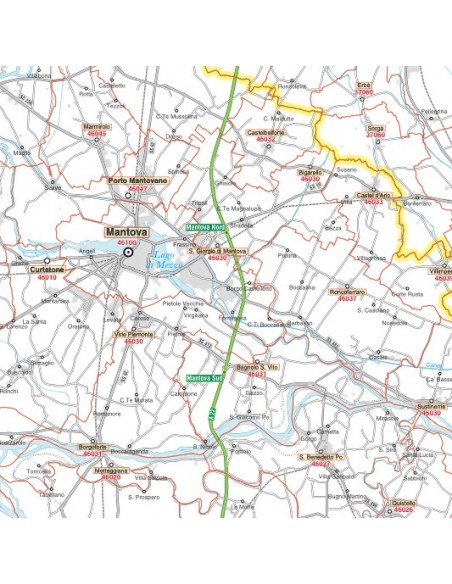 Carta stradale con CAP della provincia di Mantova jpg