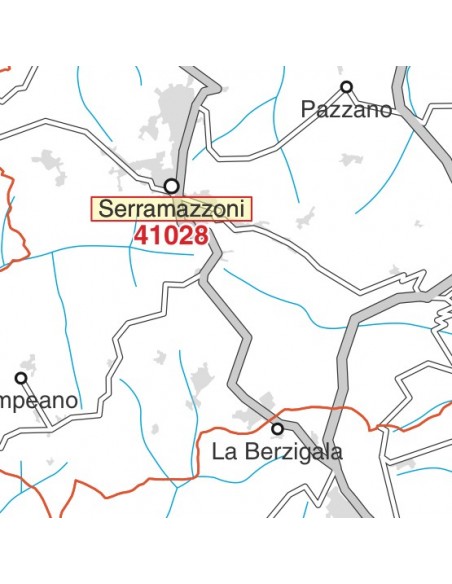 Carta stradale con CAP della provincia di Modena jpg