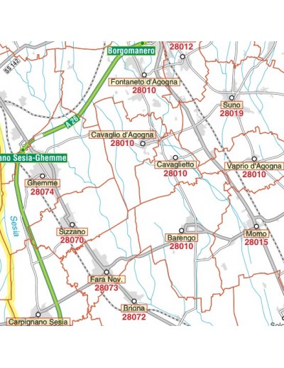 Carta stradale con CAP della provincia di...