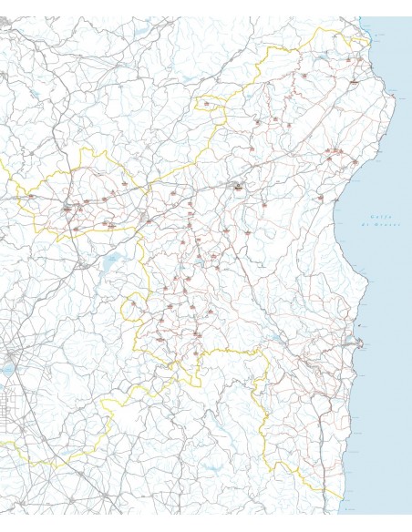 Carta stradale con CAP della provincia di Nuoro jpg