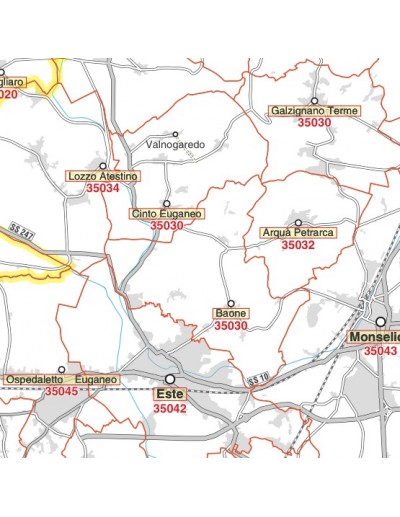 Carta stradale con CAP della provincia di...