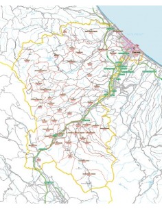 Carta stradale con CAP della provincia di Pescara jpg