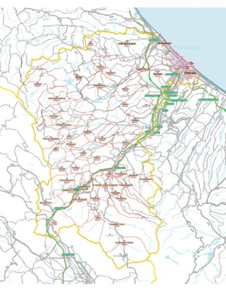 Carta stradale con CAP della provincia di Pescara jpg