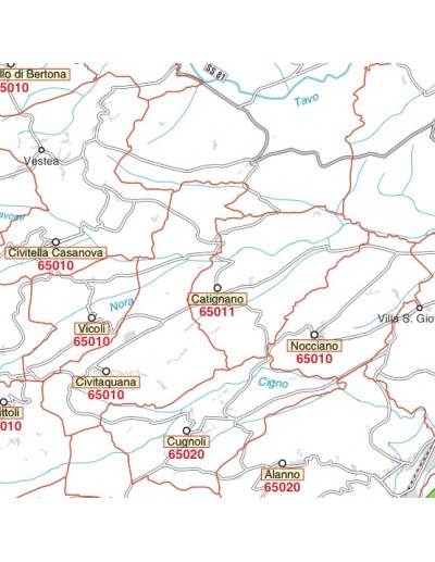 Carta stradale con CAP della provincia di...