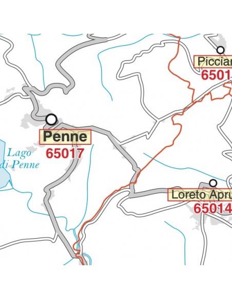 Carta stradale con CAP della provincia di Pescara jpg