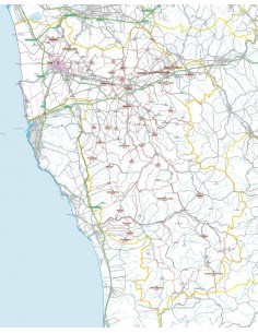 Carta stradale con CAP della provincia di Pisa jpg