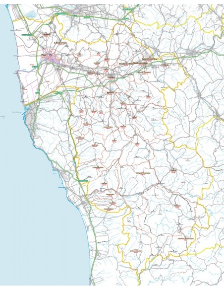 Carta stradale con CAP della provincia di Pisa jpg