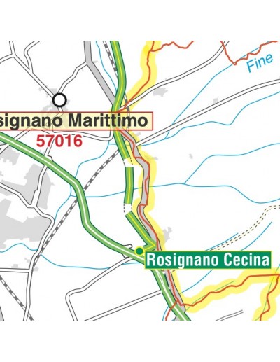 Carta stradale con CAP della provincia di Pisa jpg