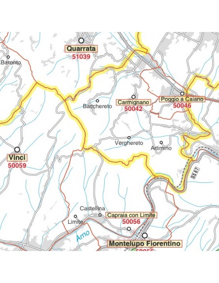 Carta stradale con CAP della provincia di Prato jpg