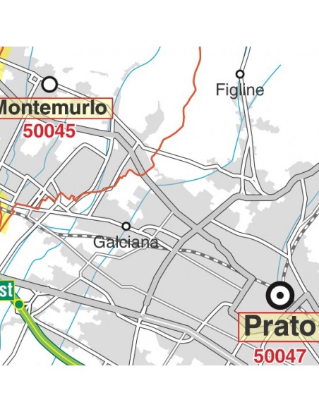Carta stradale con CAP della provincia di Prato jpg