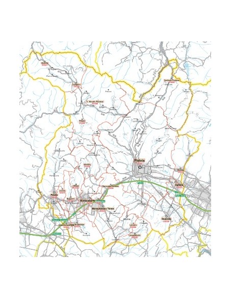 Carta stradale con CAP della provincia di Pistoia jpg