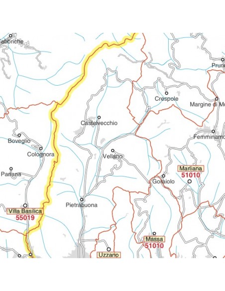 Carta stradale con CAP della provincia di Pistoia jpg