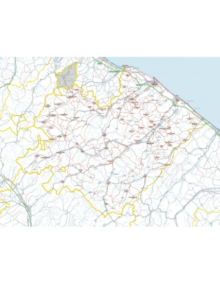 Carta stradale con CAP della provincia di Pesaro Urbino jpg