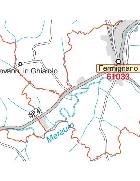 Carta stradale con CAP della provincia di Pesaro Urbino jpg