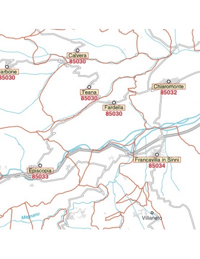Carta stradale con CAP della provincia di...