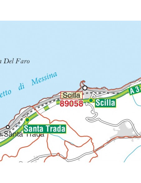 Carta stradale con CAP della provincia di Reggio di Calabria jpg