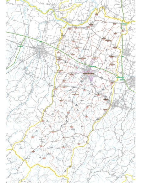 Carta stradale con CAP della provincia di Reggio nell'Emilia jpg