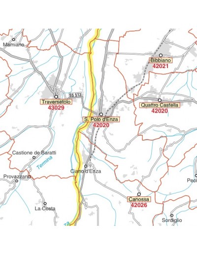 Carta stradale con CAP della provincia di...