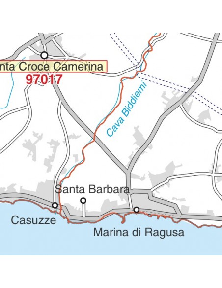 Carta stradale con CAP della provincia di Ragusa jpg